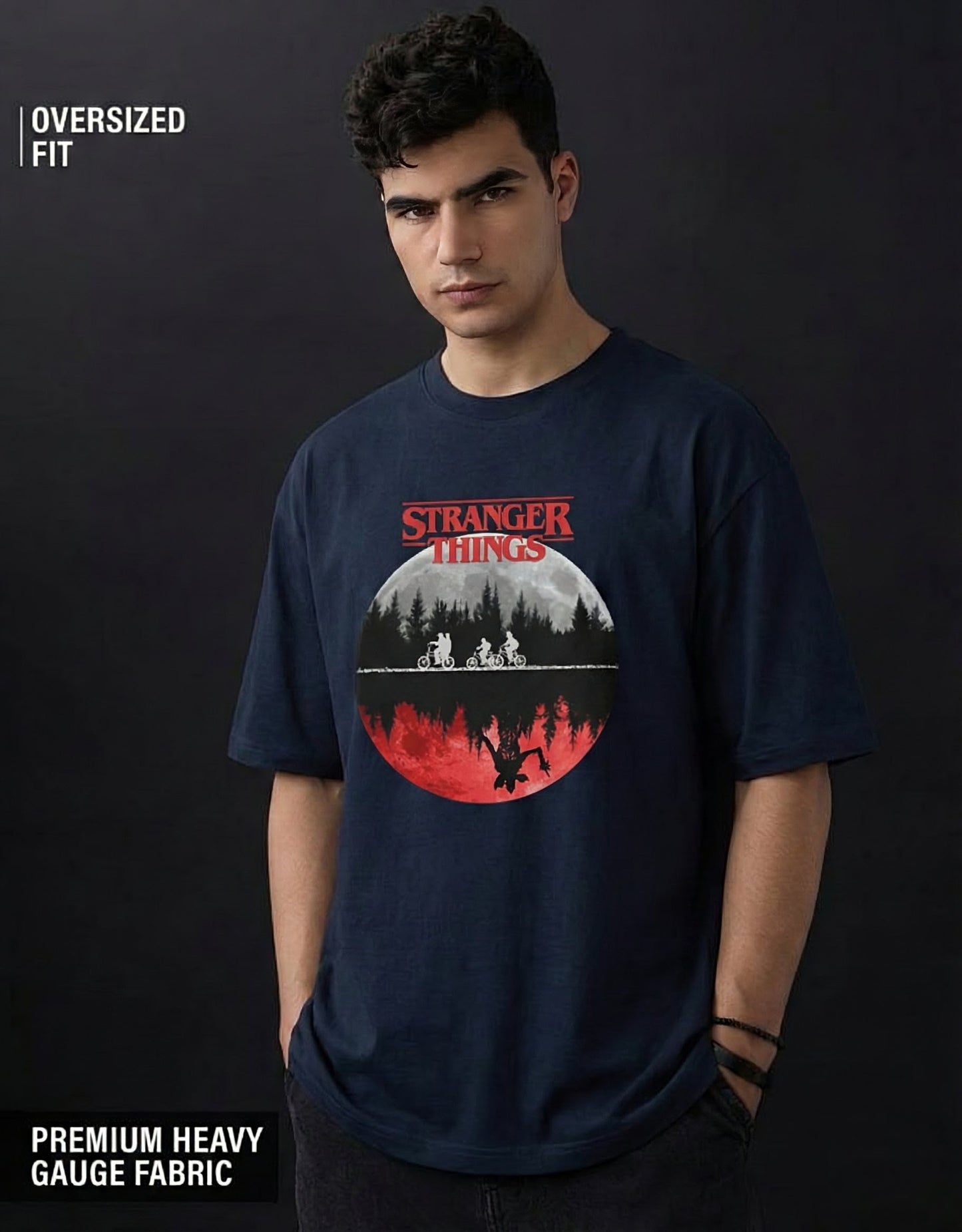 'The Rightside Up' Stranger things Oversized T-Shirt