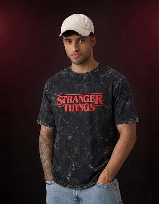 'The BOLD' Stranger things Acid Washed Oversized Tee